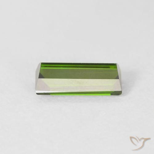 0.95 карата, натуральный Травянисто-зелёный Турмалин, Огранка Багет, Чистота VVS