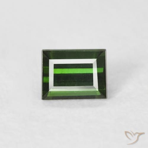 0.35ct Натуральный Темно-зеленый Турмалин, Огранка Багет, Чистота VVS