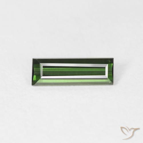 0.61ct Натуральный Темно-зеленый Турмалин, Огранка Багет, Чистота VVS