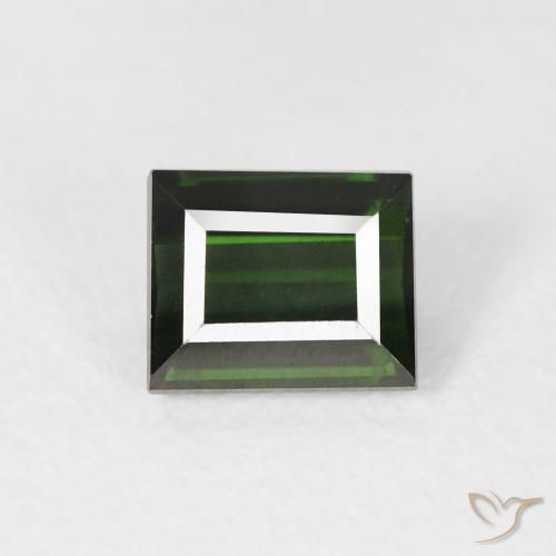 1.14ct Натуральный Темно-зеленый Турмалин, Огранка Багет, Чистота VVS