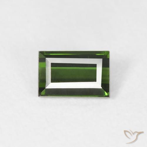0.45ct Натуральный Землисто-зеленый Турмалин, Огранка Багет, Чистота VVS