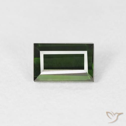 0.72ct Натуральный Темно-зеленый Турмалин, Огранка Багет, Чистота VVS