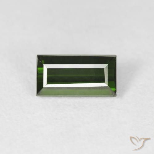 1.07ct Натуральный Темно-землисто-зеленый Турмалин, Огранка Багет, Чистота VS