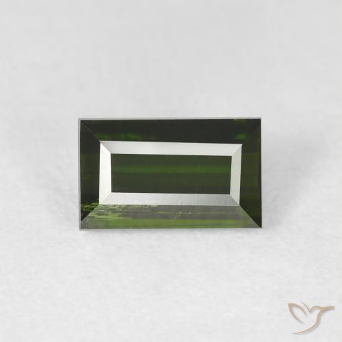 1.71ct Натуральный Травянисто-зелёный Турмалин, Огранка Багет, Чистота VS