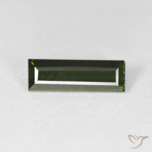1.70ct Натуральный Темно-зеленый Турмалин, Огранка Багет, Чистота VS