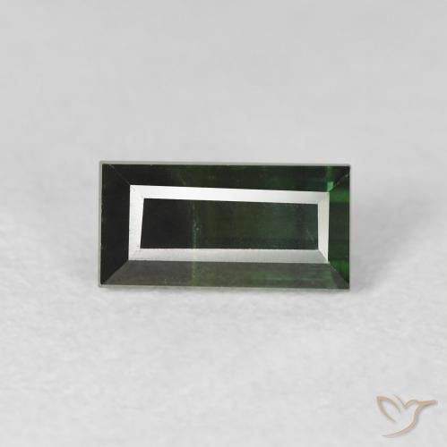 1.14ct Натуральный Очень темно-зеленый Турмалин, Огранка Багет, Чистота VS