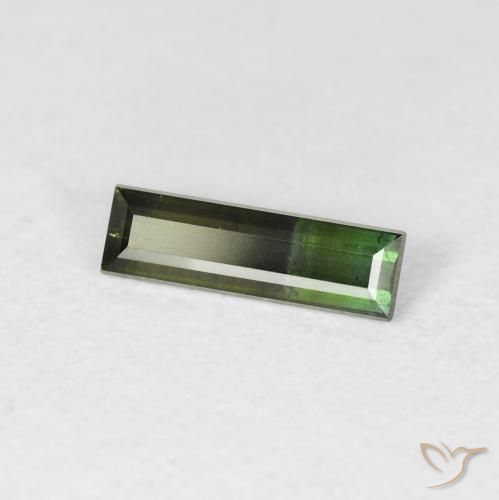 0.54 карата, натуральный Очень темно-зеленый Турмалин, Огранка Багет, Чистота VS