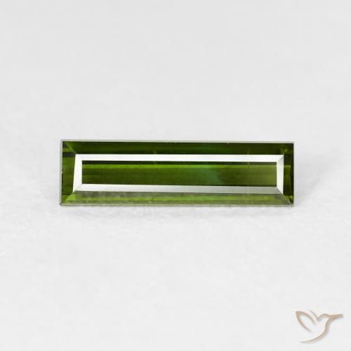 0.83ct Натуральный Землисто-зеленый Турмалин, Огранка Багет, VVS-VS