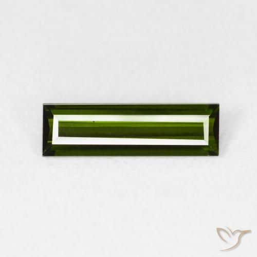 0.87ct Натуральный Темно-зеленый Турмалин, Огранка Багет, VVS-VS