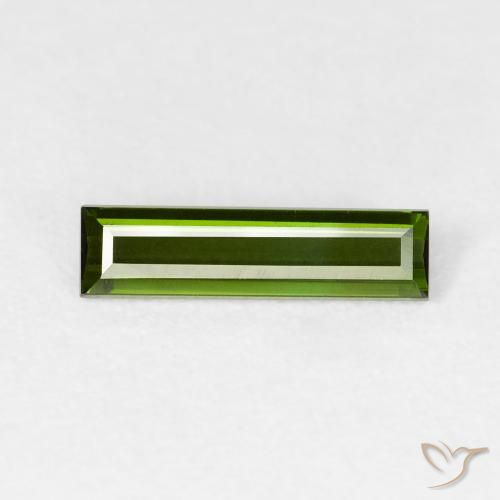 0.76ct Натуральный Темно-зеленый Турмалин, Огранка Багет, VVS-VS