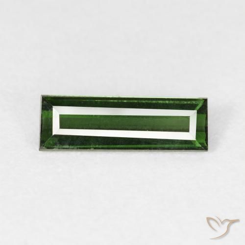 0.77ct Натуральный Темно-зеленый Турмалин, Огранка Багет, VVS-VS