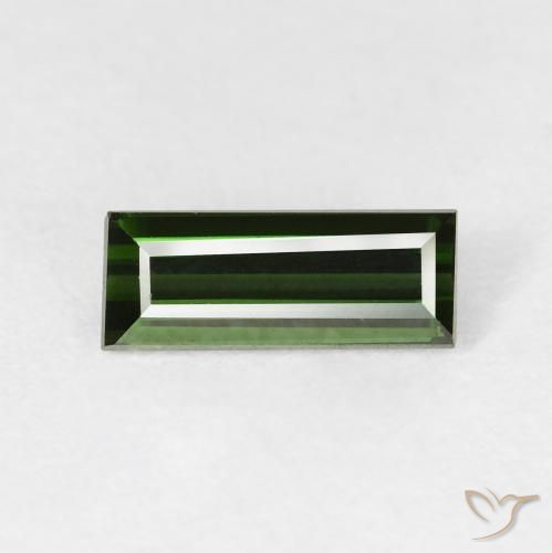 1.09ct Натуральный Травянисто-зелёный Турмалин, Огранка Багет, Чистота VVS