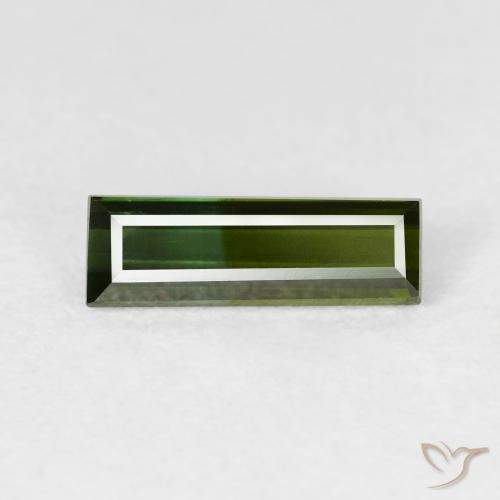 0.95ct Натуральный Травянисто-зелёный Турмалин, Огранка Багет, Чистота VVS