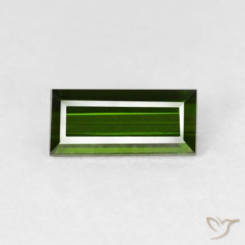1.10ct Натуральный Темно-зеленый Турмалин, Огранка Багет, Чистота VVS