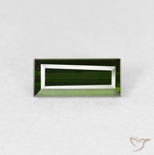 0.98ct Натуральный Землисто-зеленый Турмалин, Огранка Багет, Чистота VVS