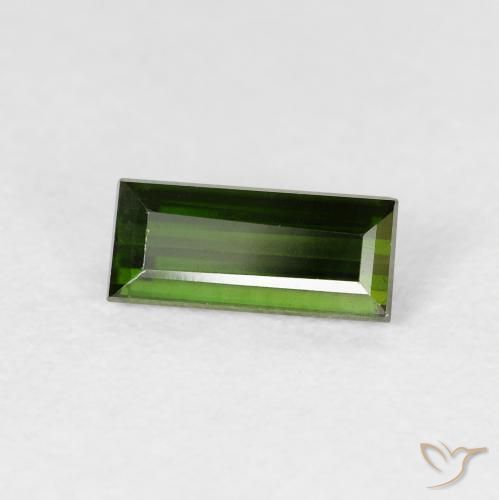 0.98 карата, натуральный Землисто-зеленый Турмалин, Огранка Багет, Чистота VVS