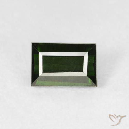 1.16ct Натуральный Темно-зеленый Турмалин, Огранка Багет, Чистота VVS
