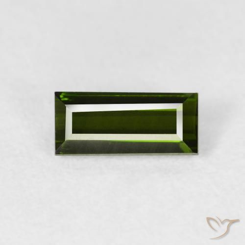 0.77ct Натуральный Темно-зеленый Турмалин, Огранка Багет, Чистота VVS