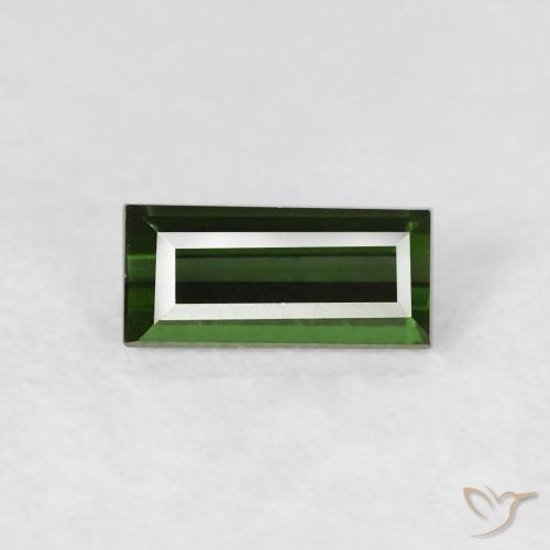 0.48ct Натуральный Темно-зеленый Турмалин, Огранка Багет, Чистота VVS