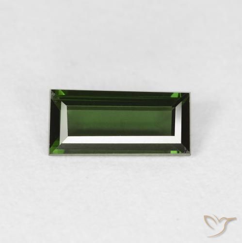 0.71ct Натуральный Темно-зеленый Турмалин, Огранка Багет, Чистота VVS