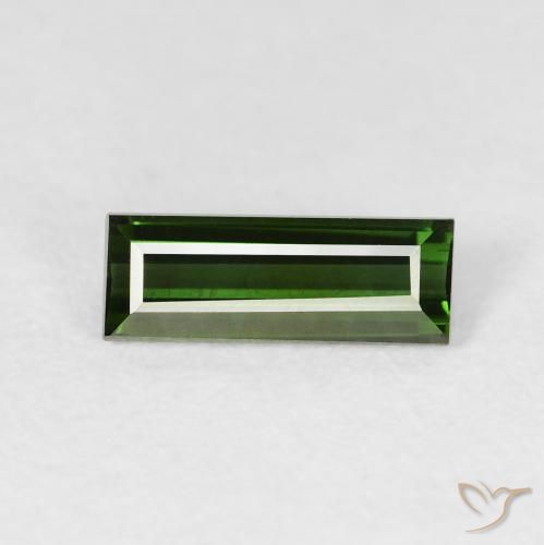 0.91ct Натуральный Землисто-зеленый Турмалин, Огранка Багет, VVS-VS