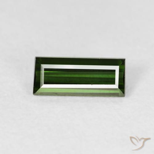 0.83ct Натуральный Травянисто-зелёный Турмалин, Огранка Багет, Чистота VVS