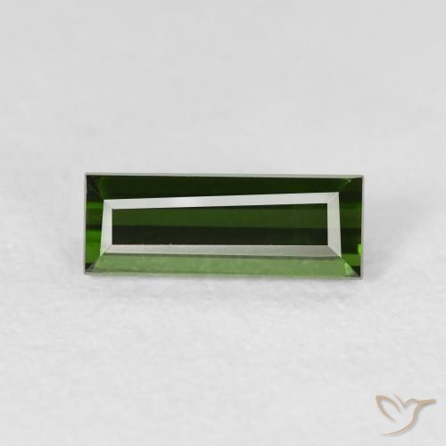 0.95ct Натуральный Травянисто-зелёный Турмалин, Огранка Багет, Чистота VVS