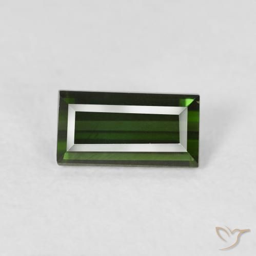 0.95ct Натуральный Теплый зеленый Турмалин, Огранка Багет, Чистота VVS