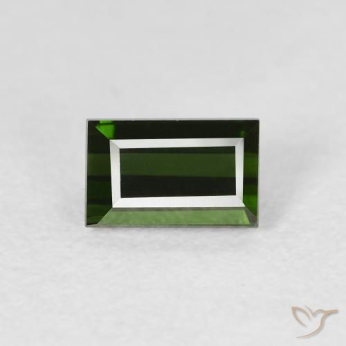 0.90ct Натуральный Темно-зеленый Турмалин, Огранка Багет, Чистота VVS