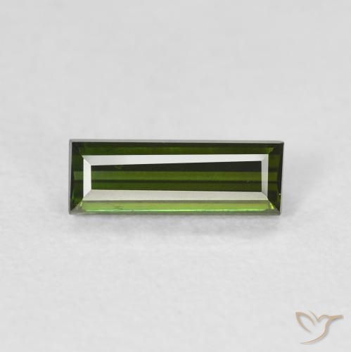 0.66ct Натуральный Темно-зеленый Турмалин, Огранка Багет, Чистота VVS