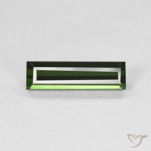 1.20ct Натуральный Темно-зеленый Турмалин, Огранка Багет, Чистота VVS