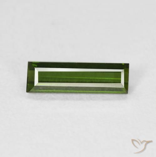 0.67ct Натуральный Желтовато-зеленый Турмалин, Огранка Багет, Чистота VVS
