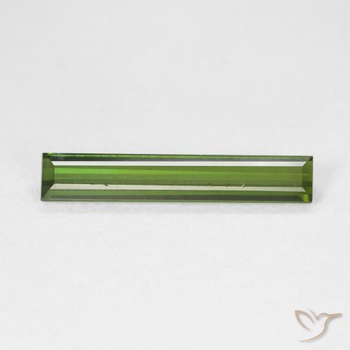 1.39ct Натуральный Темно-зеленый Турмалин, Огранка Багет, Чистота VVS