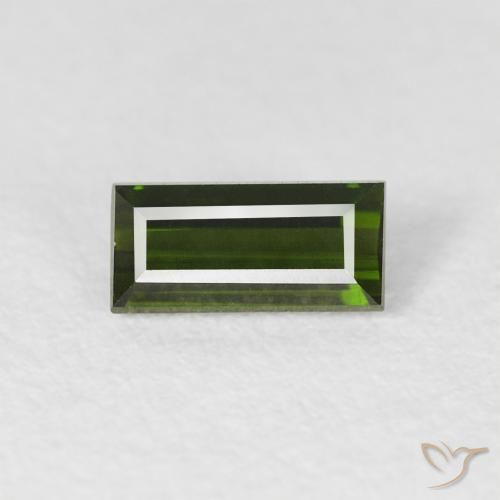 0.51ct Натуральный Землисто-зеленый Турмалин, Огранка Багет, Чистота VVS