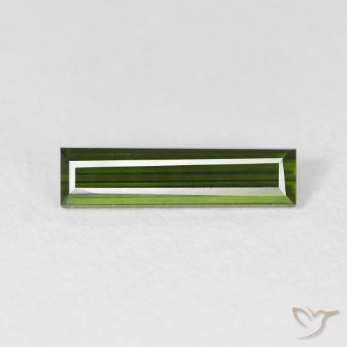 0.76ct Натуральный Темно-зеленый Турмалин, Огранка Багет, Чистота VVS