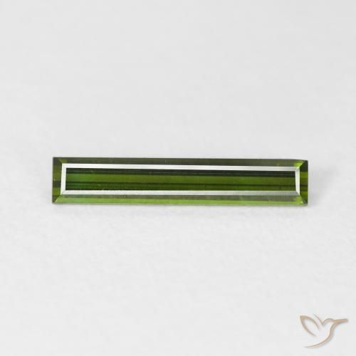 0.76ct Натуральный Травянисто-зелёный Турмалин, Огранка Багет, Чистота VVS