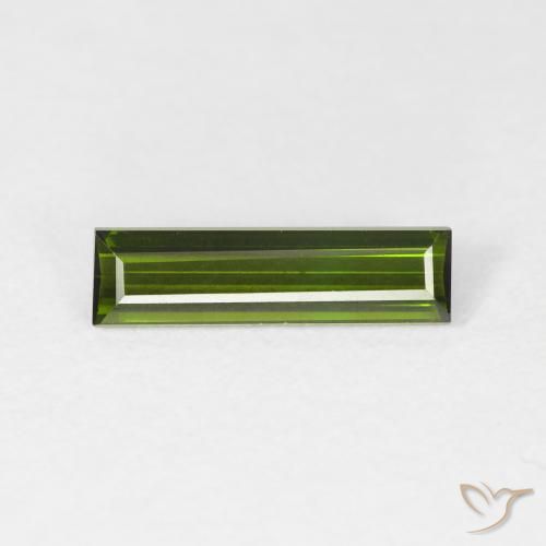 0.95ct Натуральный Темно-зеленый Турмалин, Огранка Багет, VVS-VS