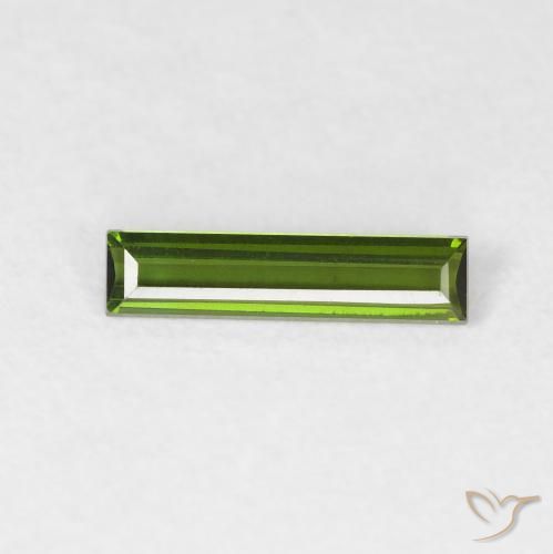 0.38ct Натуральный Землисто-зеленый Турмалин, Огранка Багет, Чистота VVS
