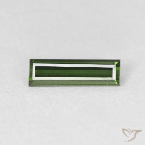 0.68ct Натуральный Темно-зеленый Турмалин, Огранка Багет, Чистота VVS