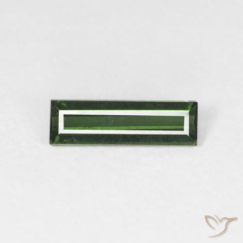 0.75ct Натуральный Medium Dark-Green Турмалин, Огранка Багет, Чистота VS