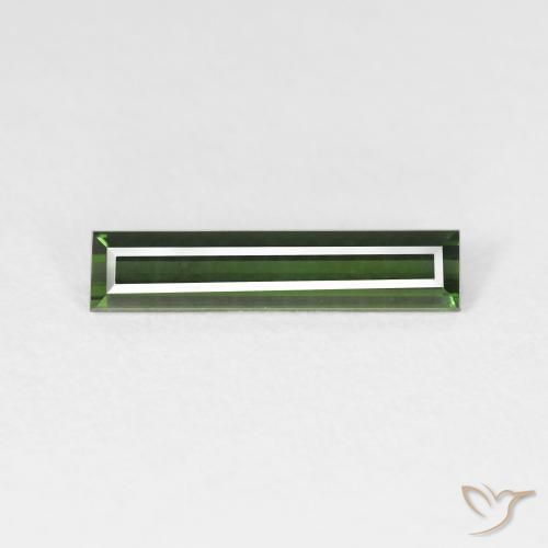 1.17ct Натуральный Medium Dark-Green Турмалин, Огранка Багет, Чистота VS
