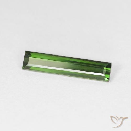 1.17 карата, натуральный Medium Dark-Green Турмалин, Огранка Багет, Чистота VS