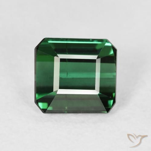 1.77ct Натуральный Травянисто-зелёный Турмалин, Изумрудная огранка, VS-SI