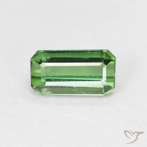 0.85ct Натуральный Средний зеленый Турмалин, Изумрудная огранка, Чистота VS