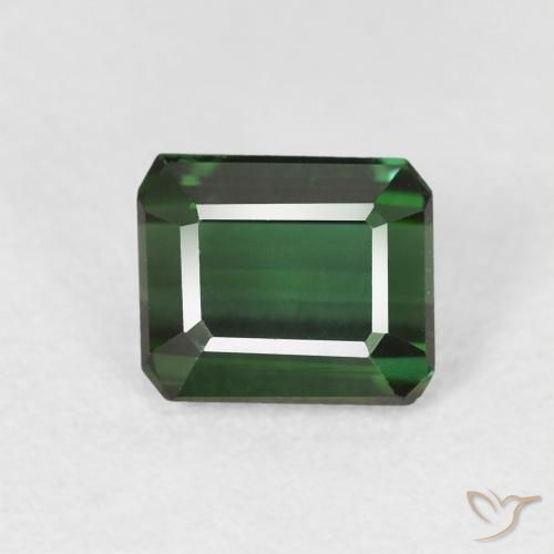 1.18ct Натуральный Травянисто-зелёный Турмалин, Изумрудная огранка, VVS-VS