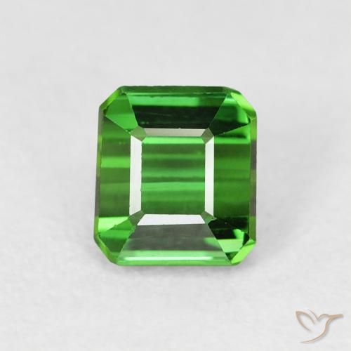 0.91ct Натуральный Зеленый Турмалин, Изумрудная огранка, VVS-VS