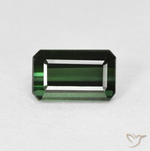 1.30ct Натуральный Травянисто-зелёный Турмалин, Изумрудная огранка, Чистота VS