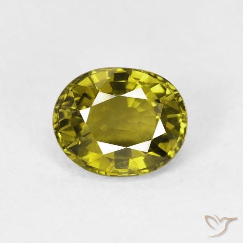 1.19ct Натуральный Теплый зеленый Турмалин, Овал, Чистота VS