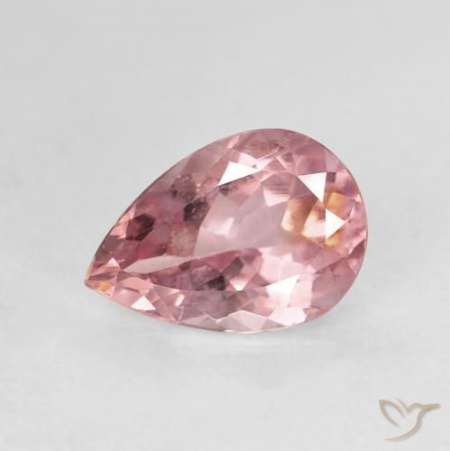 1.38ct Натуральный Светло-ярко-розовый Турмалин, Форма груши, VVS-VS