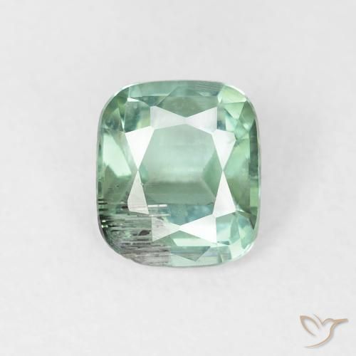 0.85ct Натуральный Голубовато-зеленый Турмалин, Подушка, VS-SI
